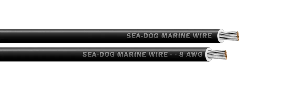8008010 – SEA DOG Primary Wire, Stranded Conductor 8 Gauge Black 25 Foot Spool Tinned Copper Conductor/ PVC Insulatio...